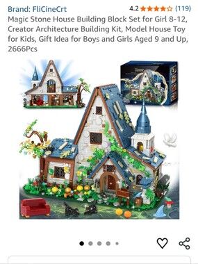 Magic Stone House Building Block Set - 2666 Pcs Ages 9+